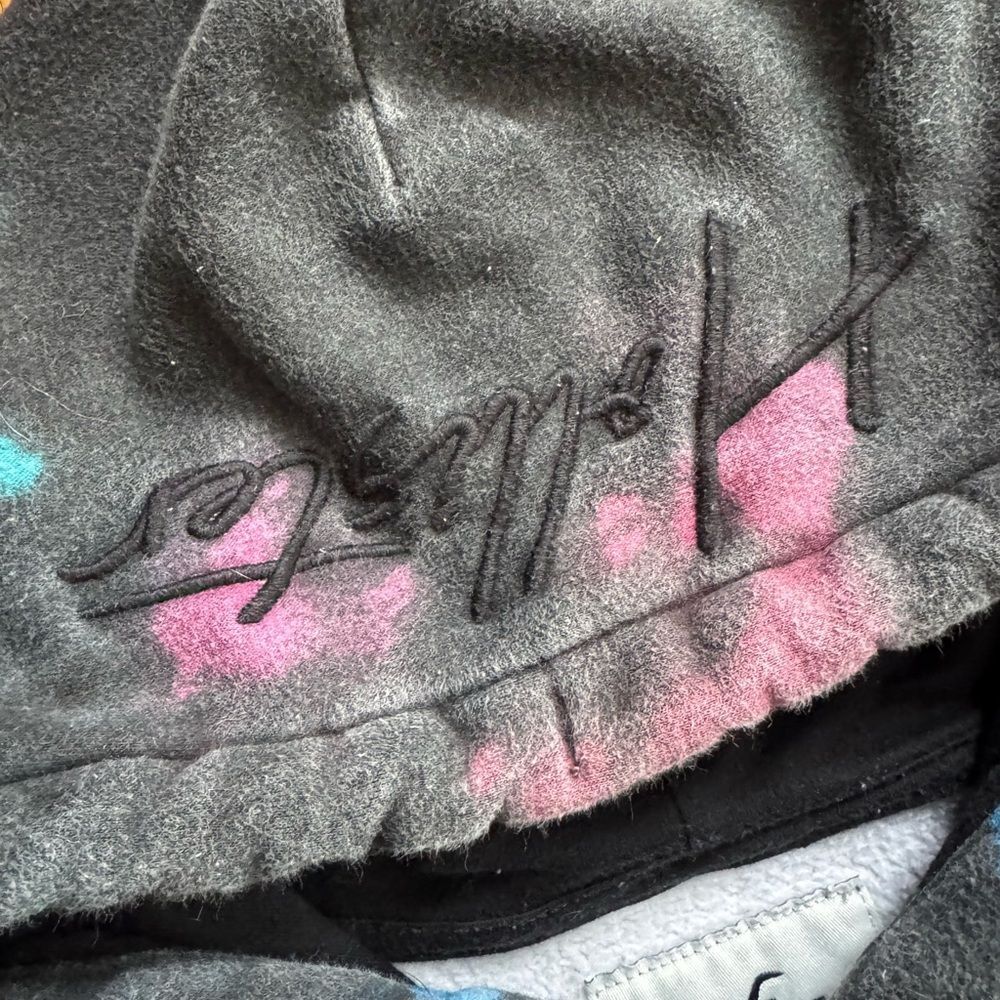 Hollister Must Have Collection Black and Grey Hoodie with Blue and Pink Tie-Dye - Picture 5 of 11